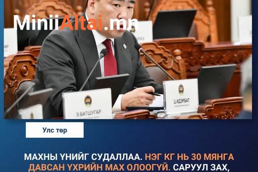 ХХААХҮ-ийн сайд Ц.Идэрбат: Махны үнийг судаллаа. Нэг кг нь 30 мянга давсан үхрийн мах олоогүй